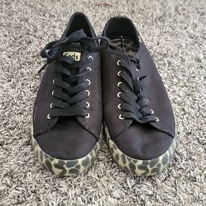Keds all black leopard sole size 8